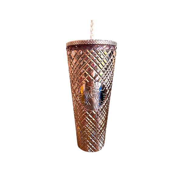 New Starbucks 2023 Winter Holiday Jeweled 24oz Tumbler Cold Cup - Rose Gold - Picture 1 of 6
